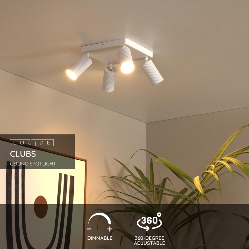 Lucide CLUBS - Stropné bodové svietidlo - 4xGU10 - Biele